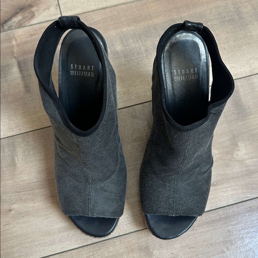Stuart Weitzman Glover Stretch Wedge Platform Sandals Women's Sz 7.5 - Picture 2 of 9